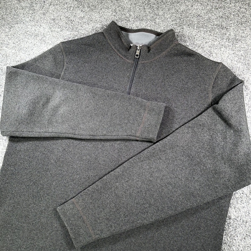 Peter Millar 1/4 Zip Pullover Men L Gray Recycled Polyester Crown Fleece Sweater